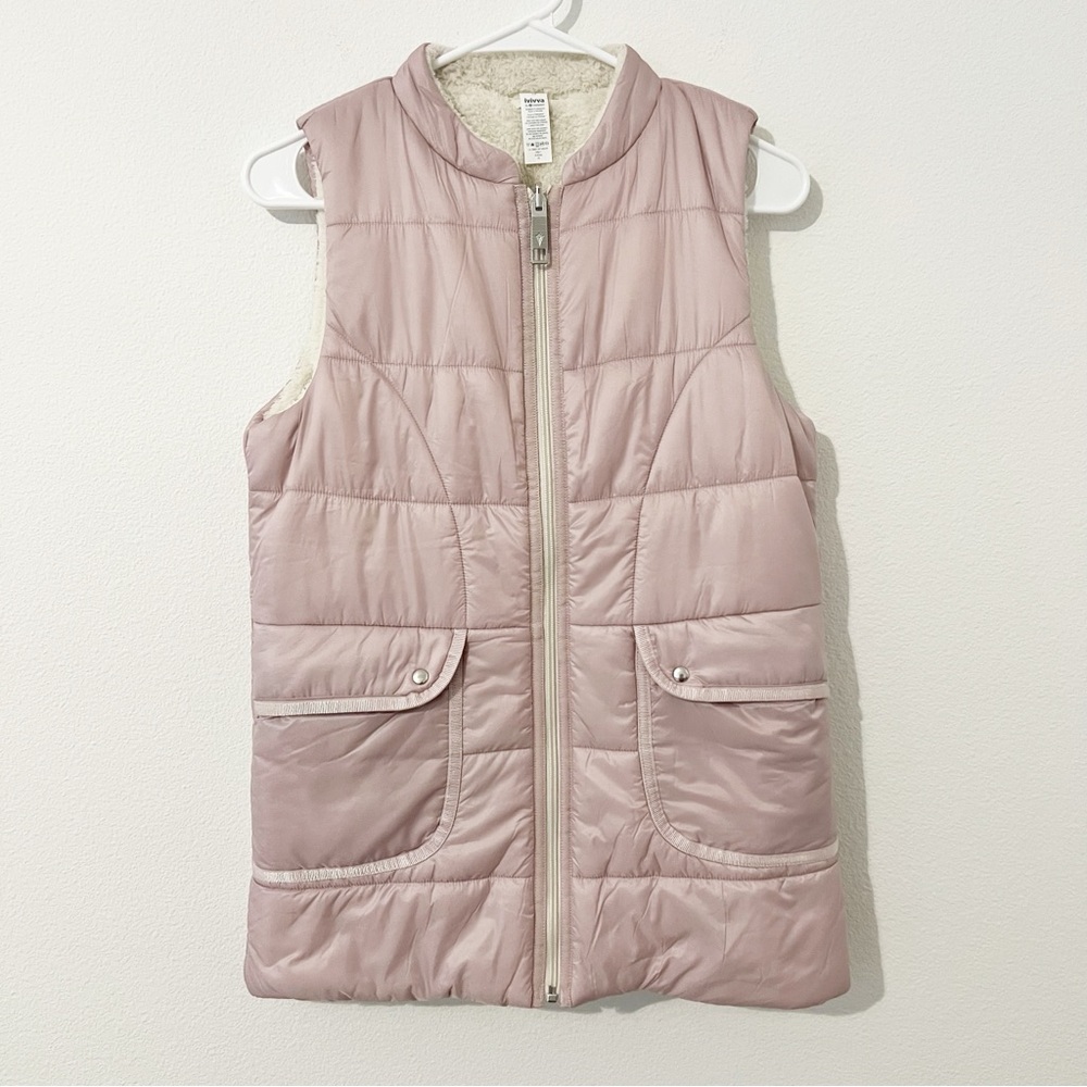 Ivivva by Lululemon Girls Full Zip Fleece Lined Pink Vest Jacket Size 14